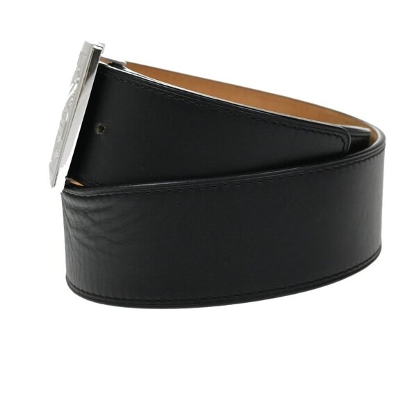 LOUIS VUITTON Ceinture Jeans Belt 85 34 Leather Black Silver Spain M6812 36KB399 - Picture 2 of 13